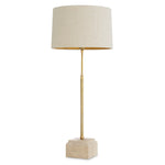 Detail shot of Table Lamp Rialta craftsmanship — Brass, Travertine, Viscose, Linen accents (Image 5)