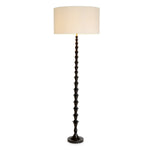 Floor Lamp Arabella Piano black finish | black granite base, Including linen mix shade Lighting 119975UL 2