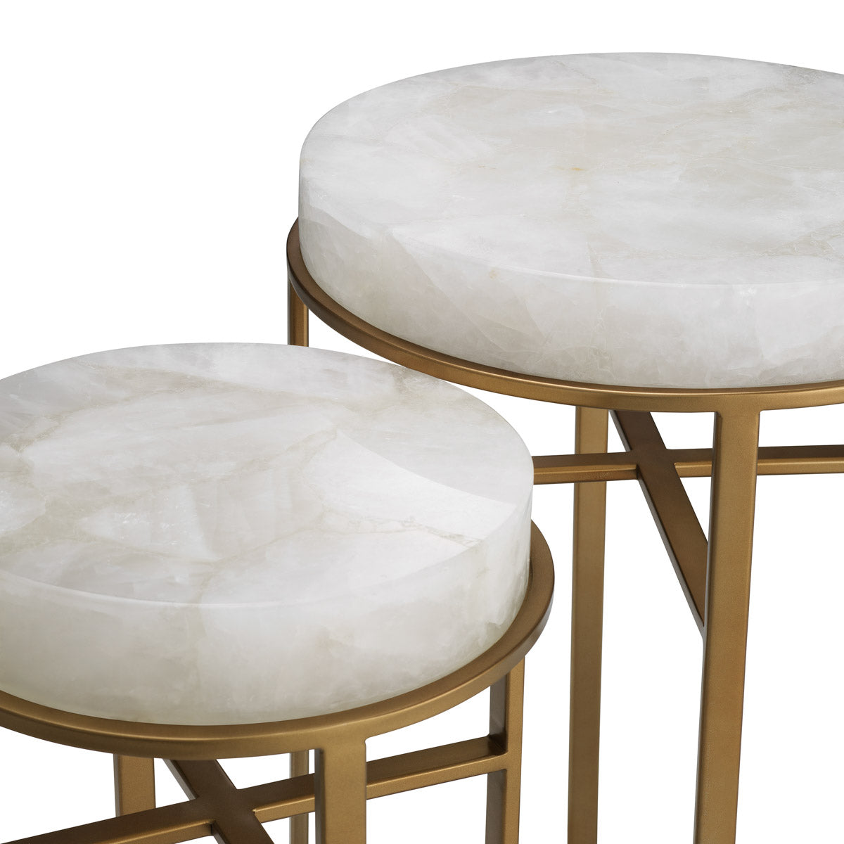 Side Table Hoxton set of 2 by Eichholtz in a styled setting — Vintage Brass, Rock Crystal (Image 4)