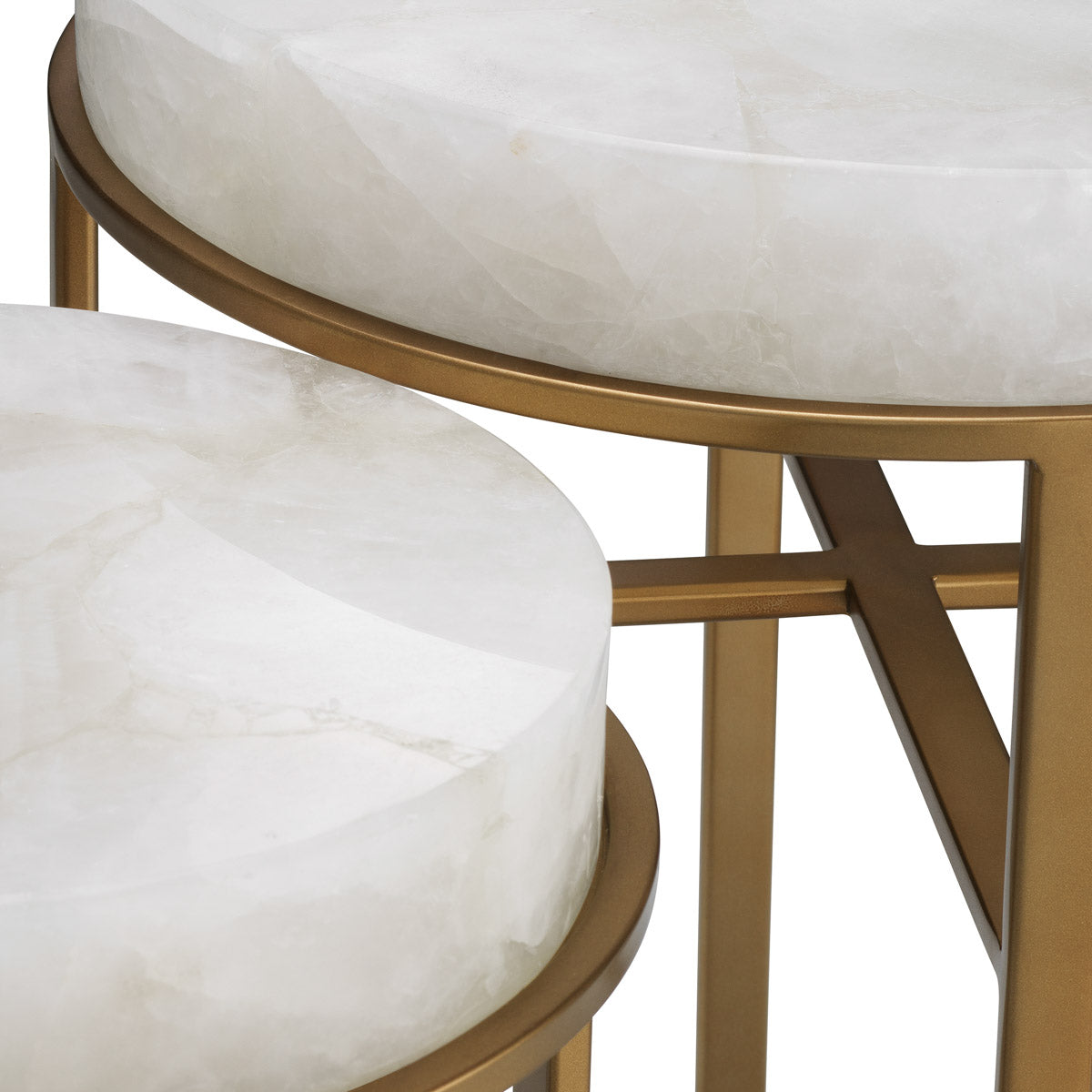 Detail shot of Side Table Hoxton set of 2 craftsmanship — Brass accents (Image 5)