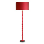 Floor Lamp Arabella Bordeaux red finish | black granite base, Including red linen mix shade 60% linen | 40% polyester Lighting 120031UL 2