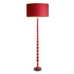 Floor Lamp Arabella Bordeaux red finish | black granite base, Including red linen mix shade 60% linen | 40% polyester Lighting 120031UL 4