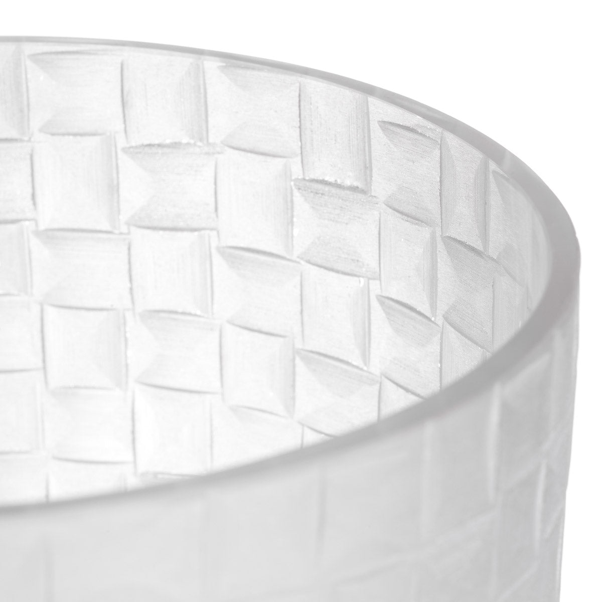 Vase Calista L by Eichholtz in a styled setting — Frosted, Handmade Glass, Handcut Pattern (Image 4)