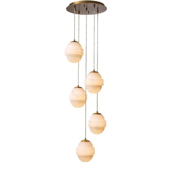 Eichholtz Chandelier Icarus — Antique Brass, Alabaster hero image (Image 1)