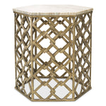 Eichholtz Side Table Stratham — Antique Brass, Marble Top hero image (Image 1)