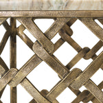 Detail shot of Side Table Stratham craftsmanship — Brass, Marble accents (Image 5)