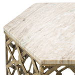 Alternate perspective of Side Table Stratham — Antique Brass, Marble Top finish (Image 6)