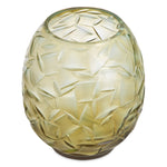 Close-up of Vase Hadleigh highlighting Glass and Champagne Color, Handmade Glass, Handcut Pattern (Image 2)