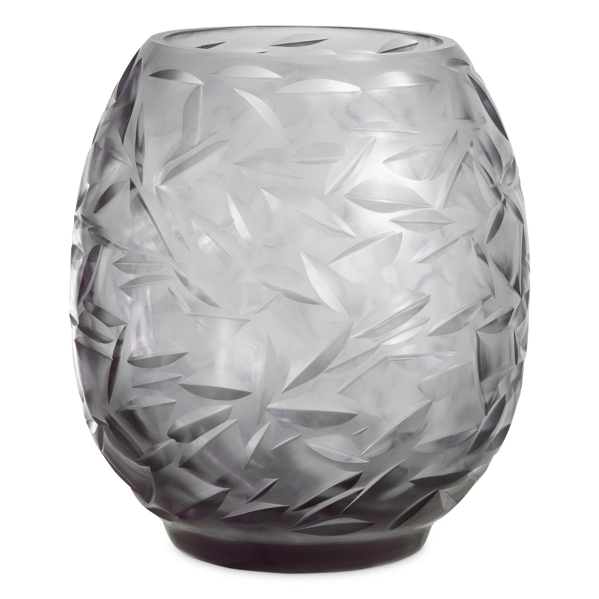 Eichholtz Vase Hadleigh — Grey Color, Handmade Glass, Handcut Pattern hero image (Image 1)