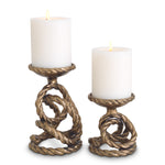Eichholtz Candle Holder Corwyn set of 2 — Antique Brass, Handcasted hero image (Image 1)