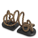 Bookend Corwyn set of 2 by Eichholtz in a styled setting — Antique Brass, Handcasted, Granite Base (Image 4)