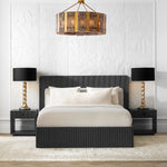 Bed Frame Dimitrios Queen size Charcoal grey oak veneer | solid wood | durini natural, Suitable for a queen size box spring or mattress 120183 3