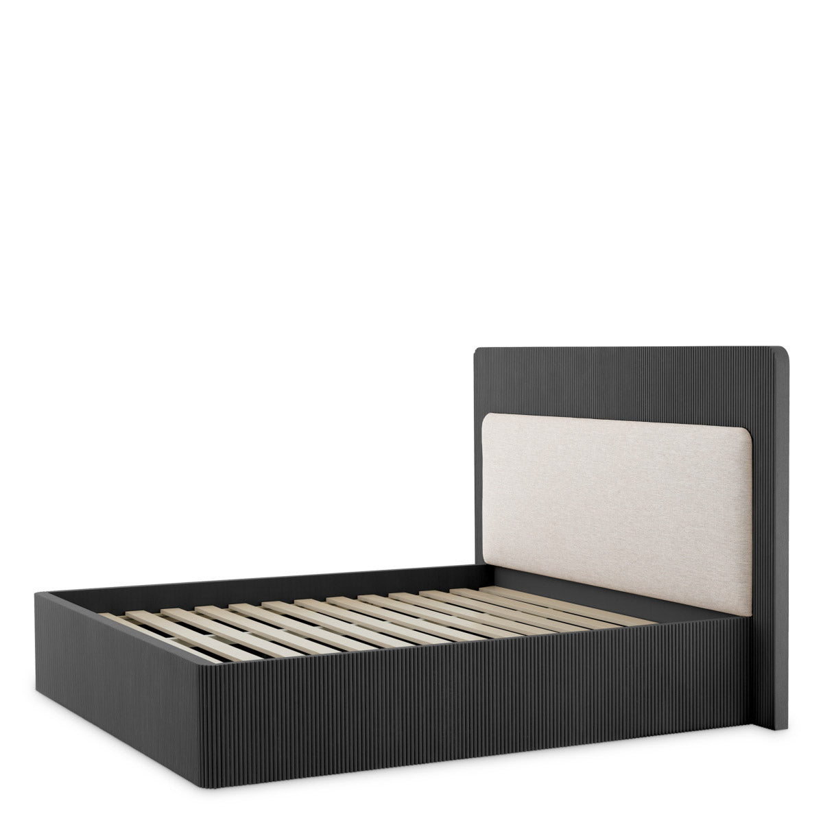 Bed Frame Dimitrios King size Charcoal grey oak veneer | solid wood | durini natural, Suitable for a king size box spring or mattress 120184 7