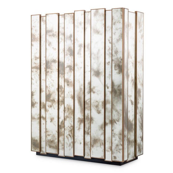 Eichholtz Bar Cabinet Nottingham — Antique Mirror Glass, Brushed Brass hero image (Image 1)