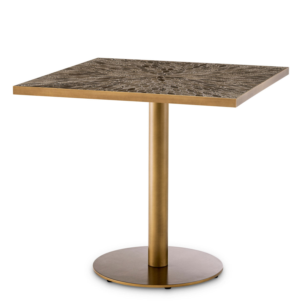 Dining Table Declan Square Antique brass finish Tables 120251 2