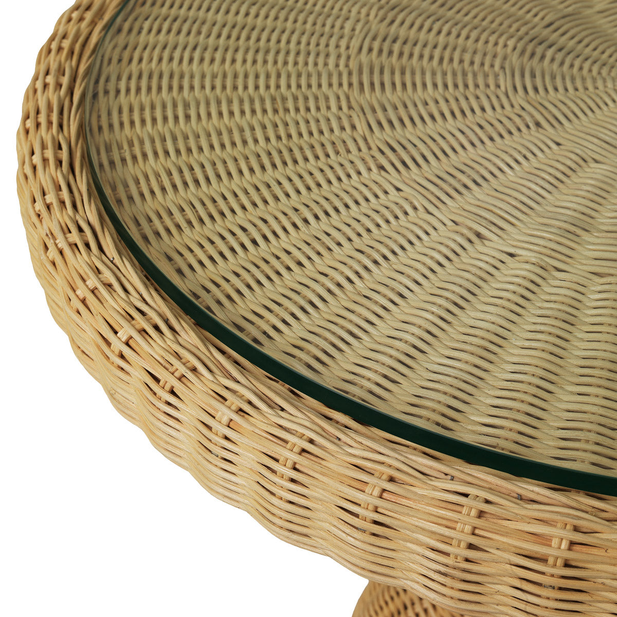 Alternate perspective of Dining Table Tiago — Natural Rattan, Glass Top finish (Image 6)