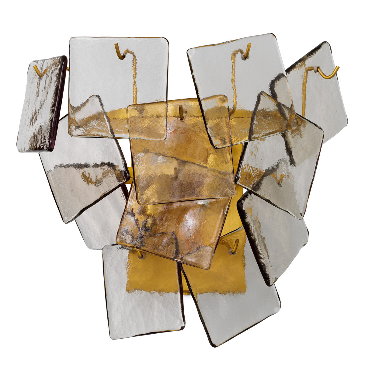 Close-up of Wall Lamp Biltmore highlighting Brass, Glass and Antique Brass, Light Smoke Glass (Image 2)