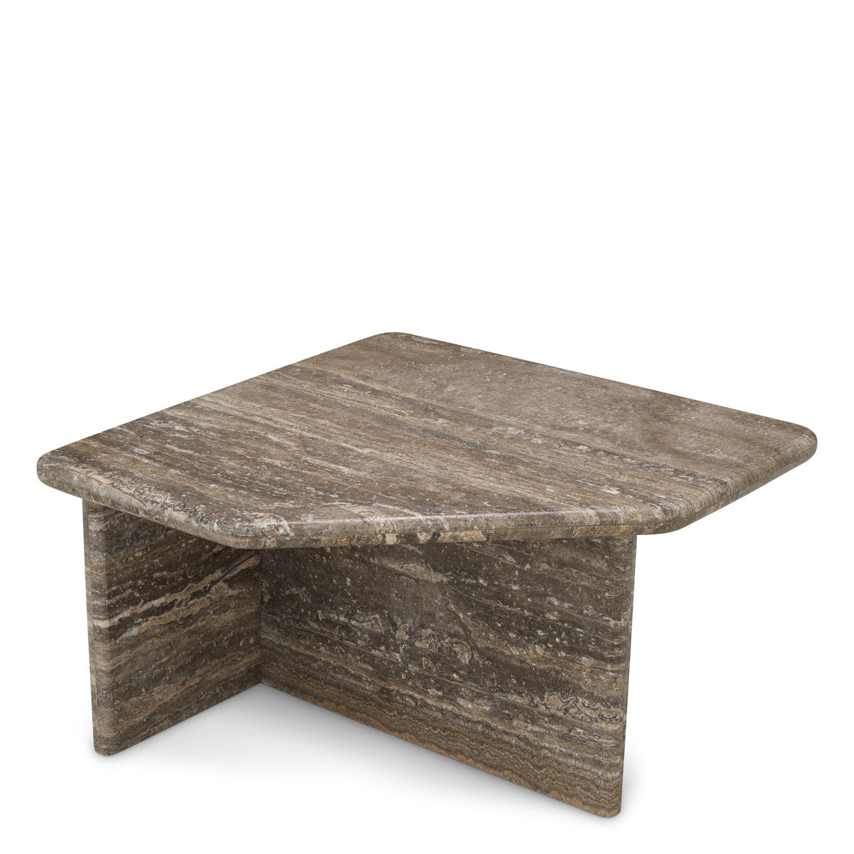 Detail shot of Coffee Table Ciro L craftsmanship — Travertine accents (Image 5)