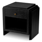 Nightstand ArtDeco Charcoal grey oak veneer | bronze finish Cabinets 120277 2