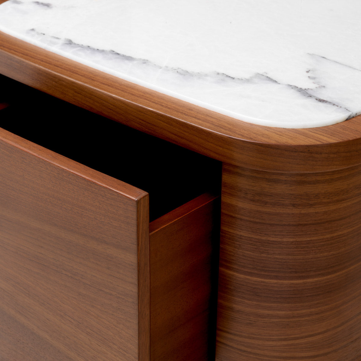 Nightstand Cabana S Walnut veneer | bianco lilac marble Cabinets 120278 8