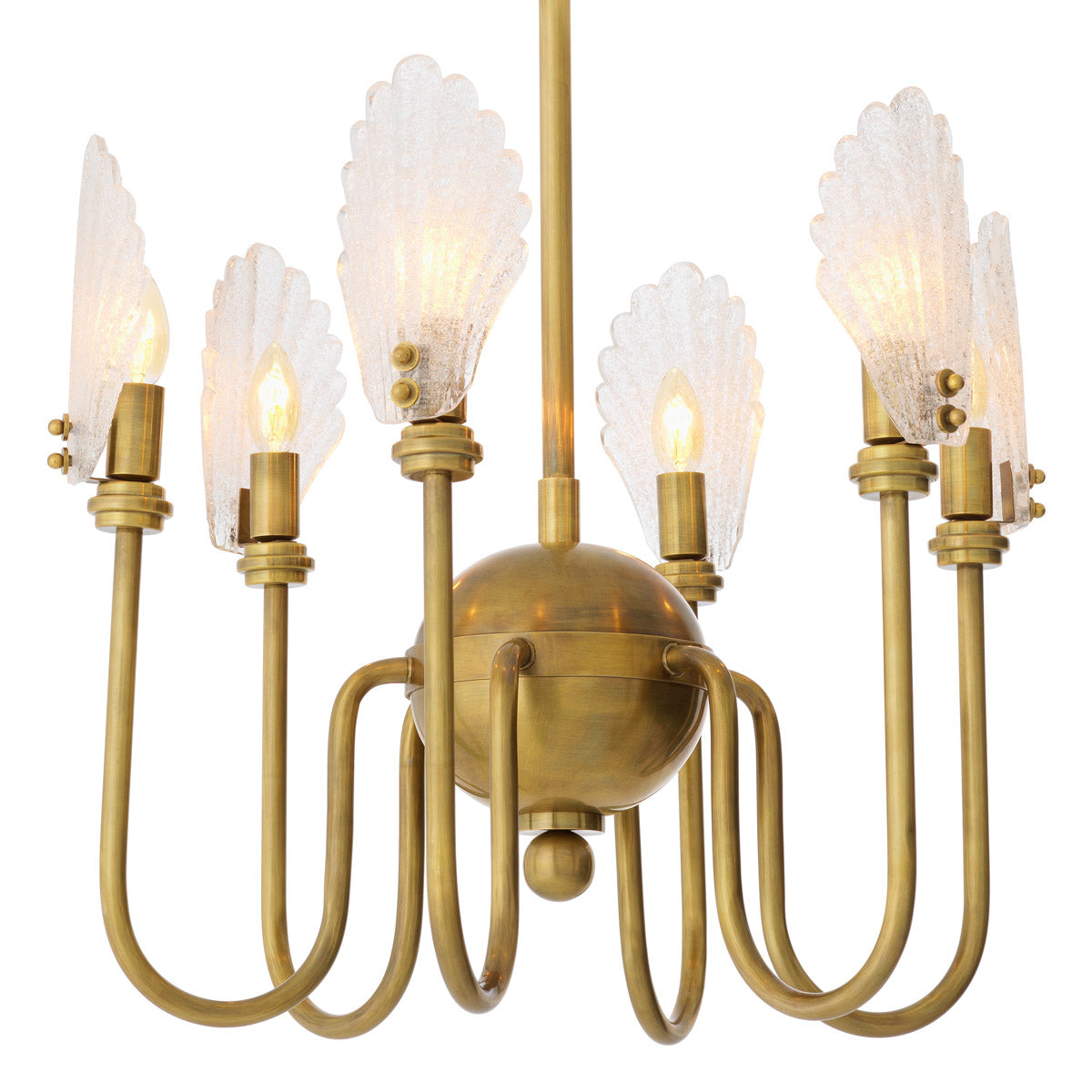 Eichholtz Chandelier Isabelle — Vintage Brass, Handmade Glass hero image (Image 1)
