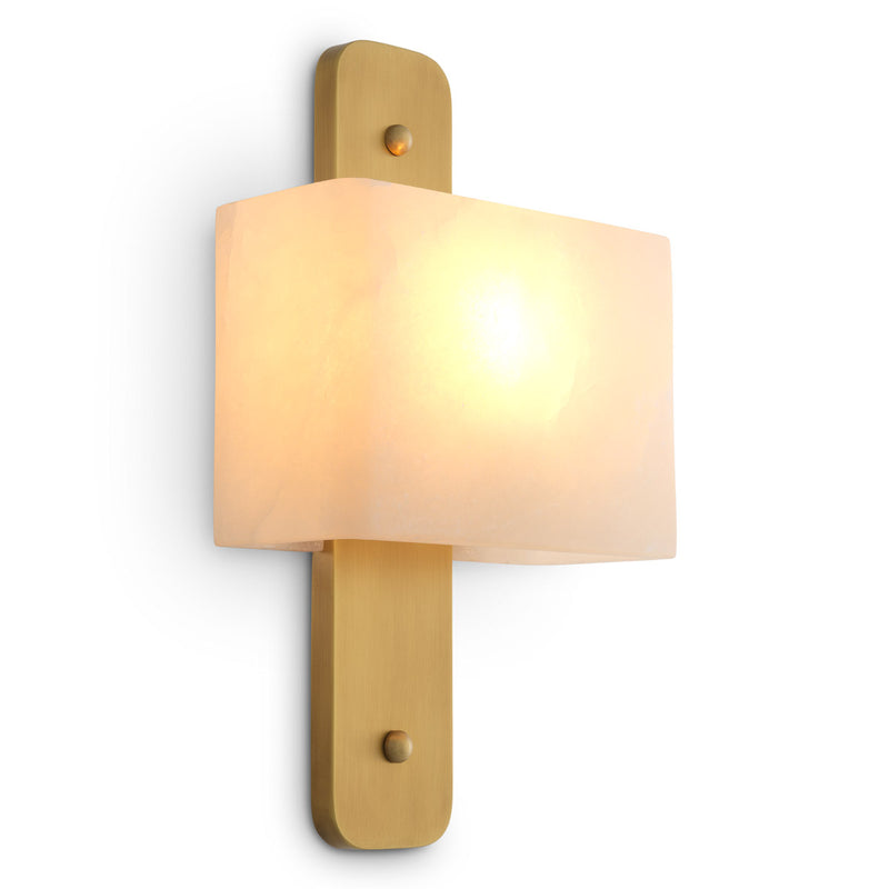 Eichholtz Wall Lamp Melbourne — Antique Brass, Alabaster hero image (Image 1)