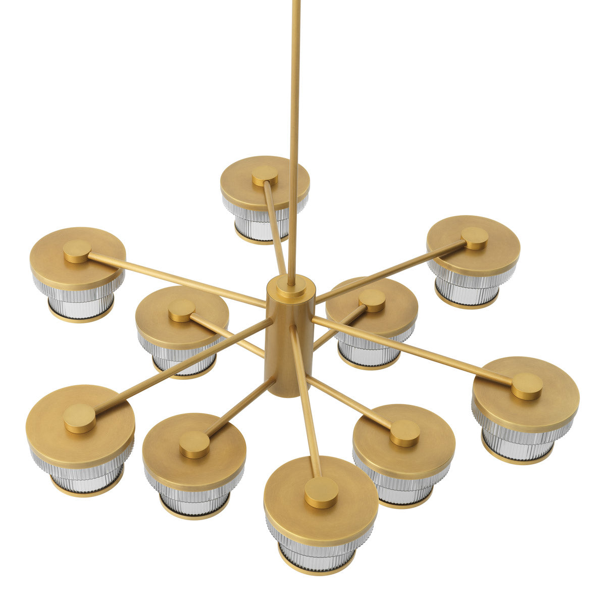 Detail shot of Chandelier Andromeda craftsmanship — Brass, Glass accents (Image 5)