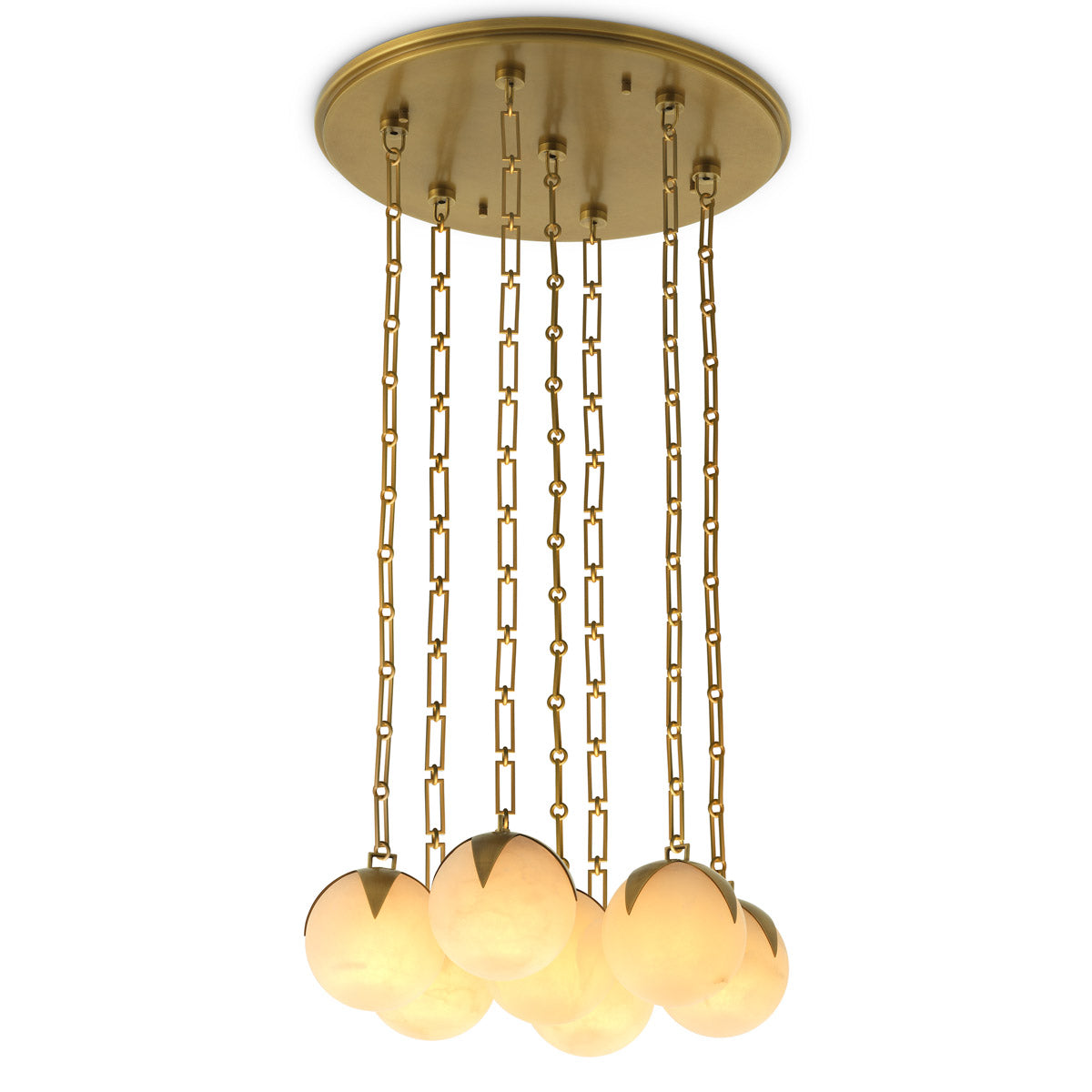 Chandelier Alesa L by Eichholtz in a styled setting — Antique Brass, Alabaster (Image 4)