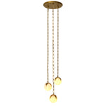 Lifestyle angle of Chandelier Alesa S with refined Antique Brass, Alabaster tones (Image 8)