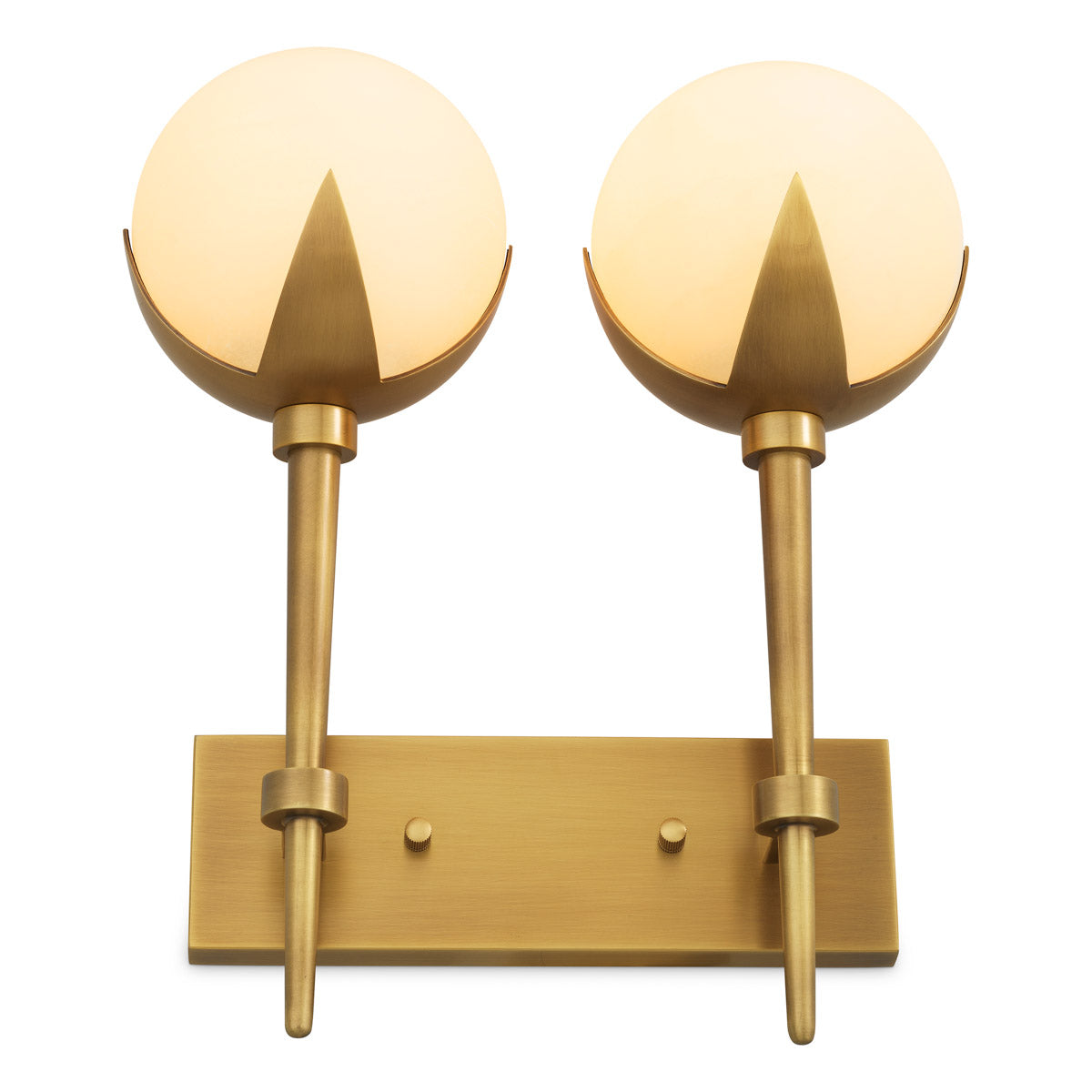 Wall Lamp Alesa Double by Eichholtz in a styled setting — Antique Brass, Alabaster (Image 4)