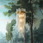 Lifestyle angle of Chandelier Erika S with refined Antique Brass, Clear Glass tones (Image 8)