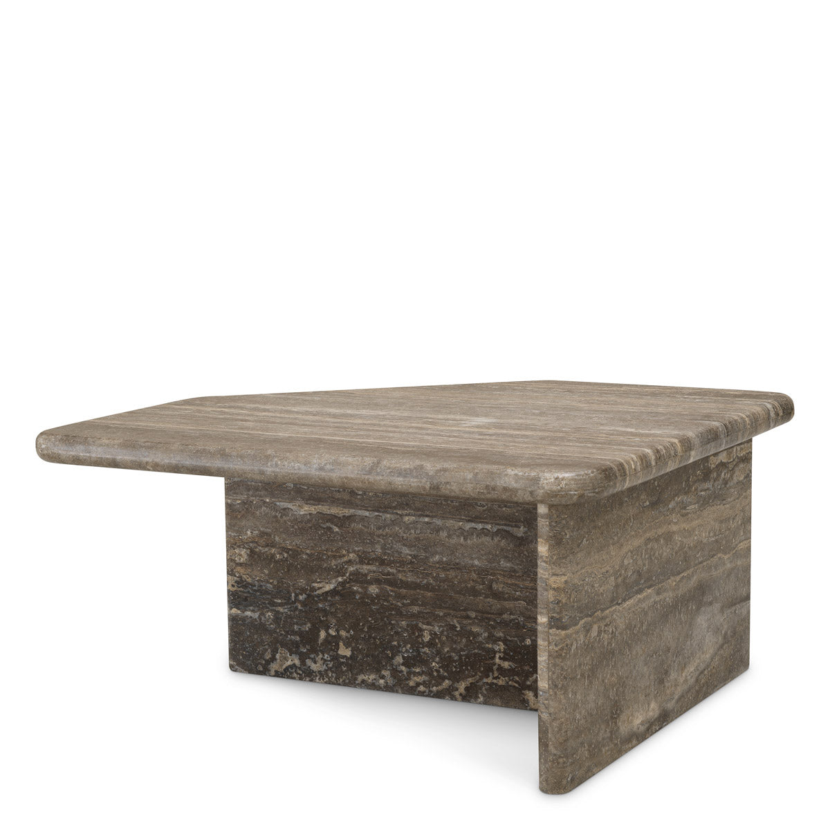 Detail shot of Coffee Table Ciro S craftsmanship — Travertine accents (Image 5)