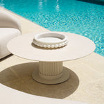 Outdoor Coffee Table Volterra Round Sand finish | cream ceramic top Outdoor 120312 3