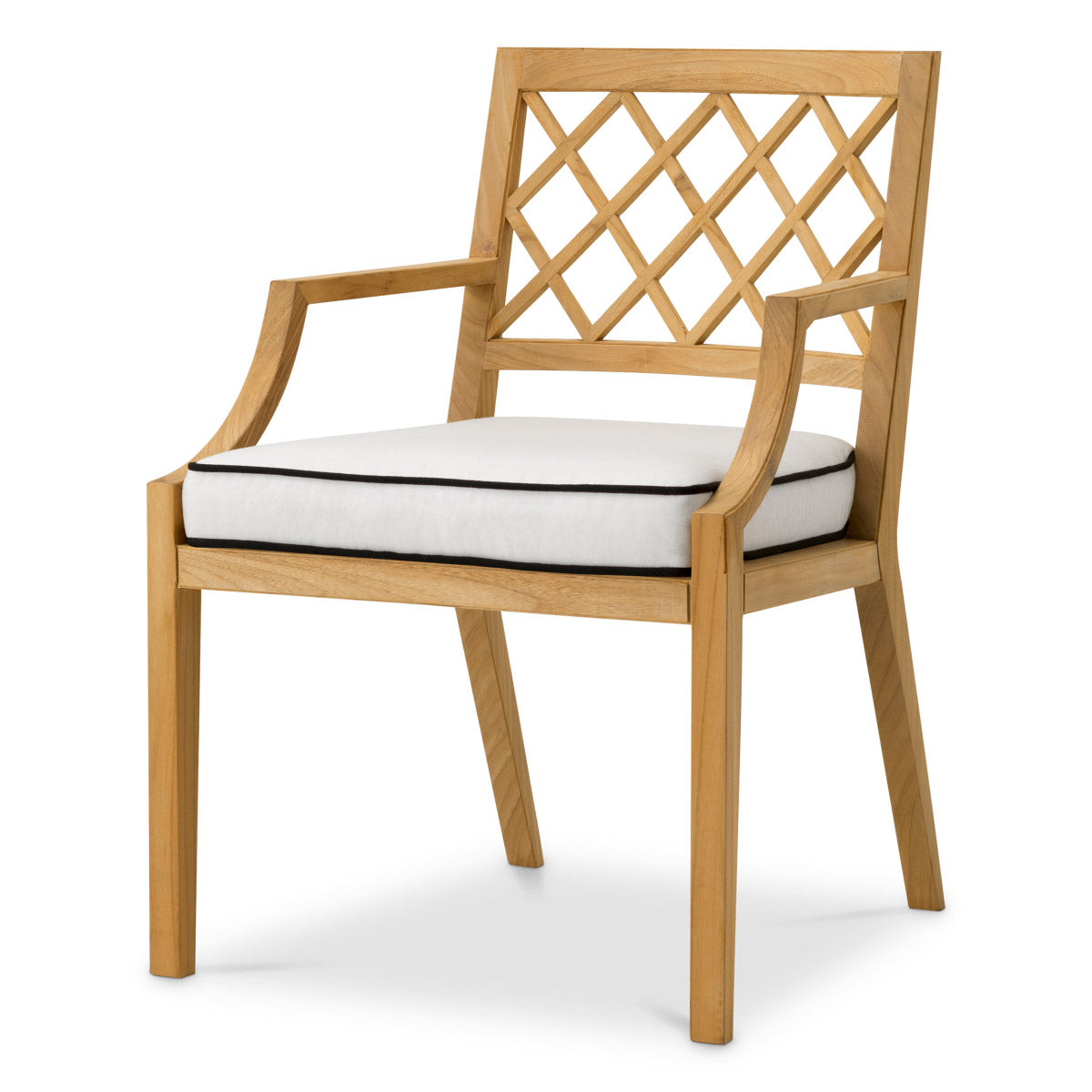 Outdoor Dining Chair Paladium with arm Natural teak | sunbrella canvas 100% solution-dyed acrylic Outdoor 120320 2