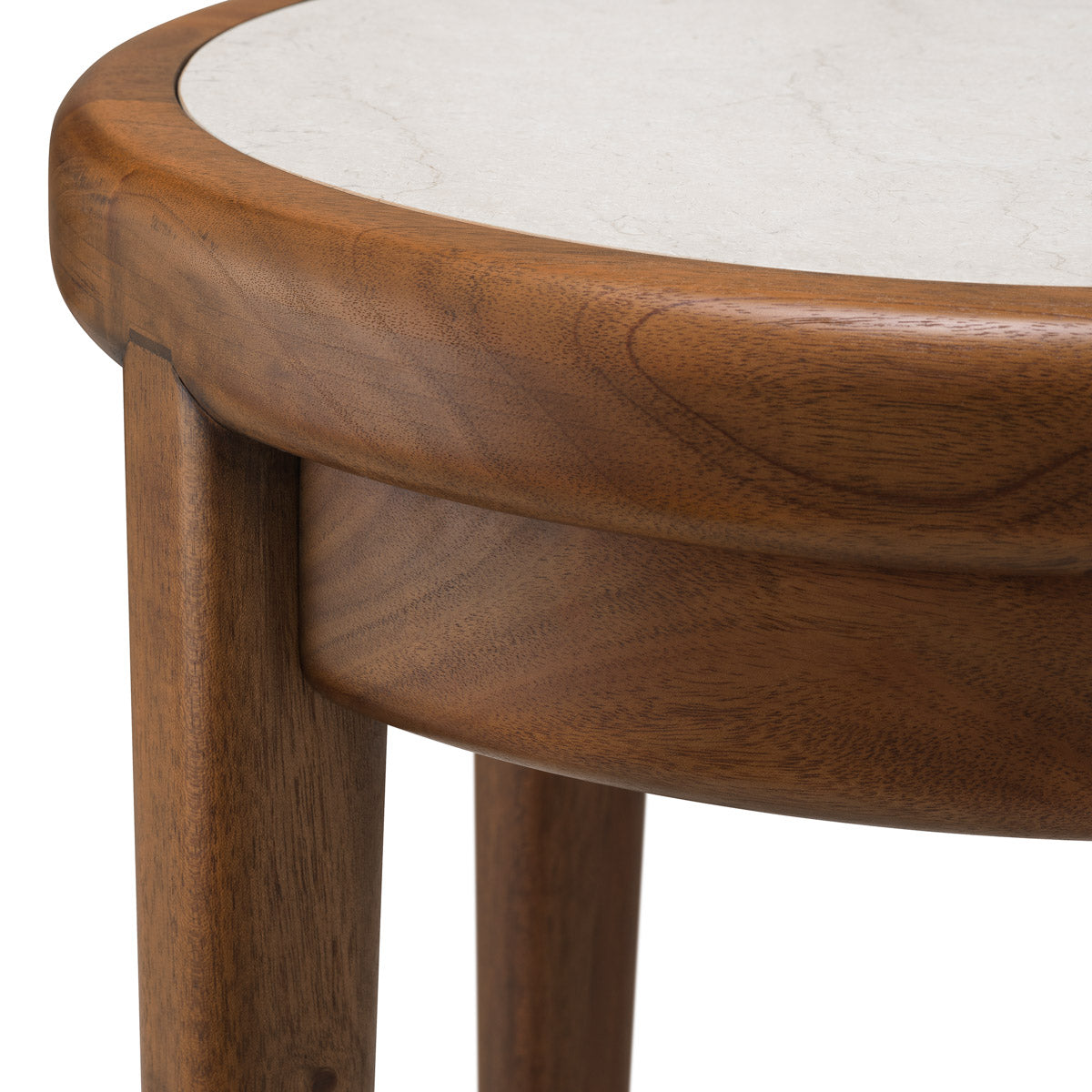 Detail shot of Side table Hensley Round craftsmanship — Marble accents (Image 5)