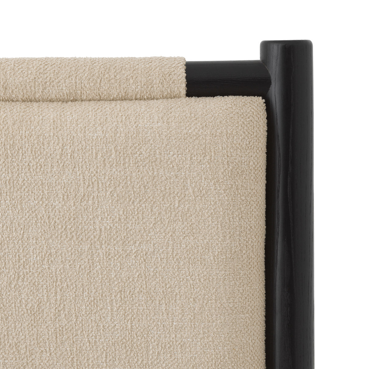 Alternate perspective of Bed Frame Bellingham Queen size — Black, Renato Ecru Fabric finish (Image 6)