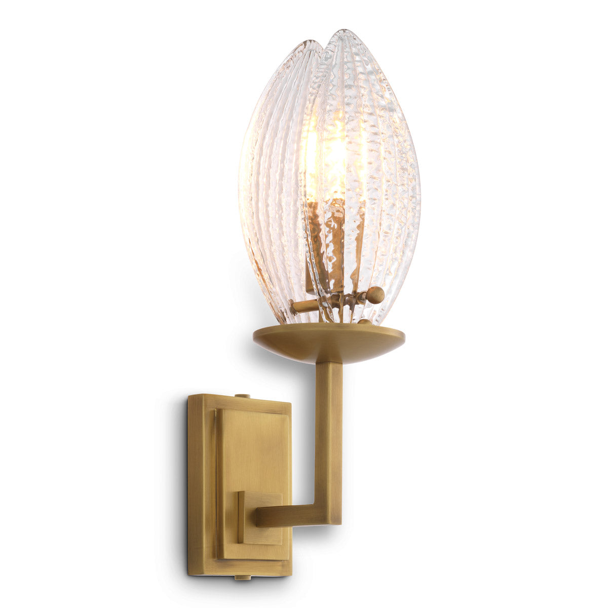 Eichholtz Wall Lamp Persephone — Antique Brass, Clear Glass hero image (Image 1)