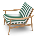 Alternate perspective of Outdoor Chair Manzo — Natural Teak, Florent Green finish (Image 6)