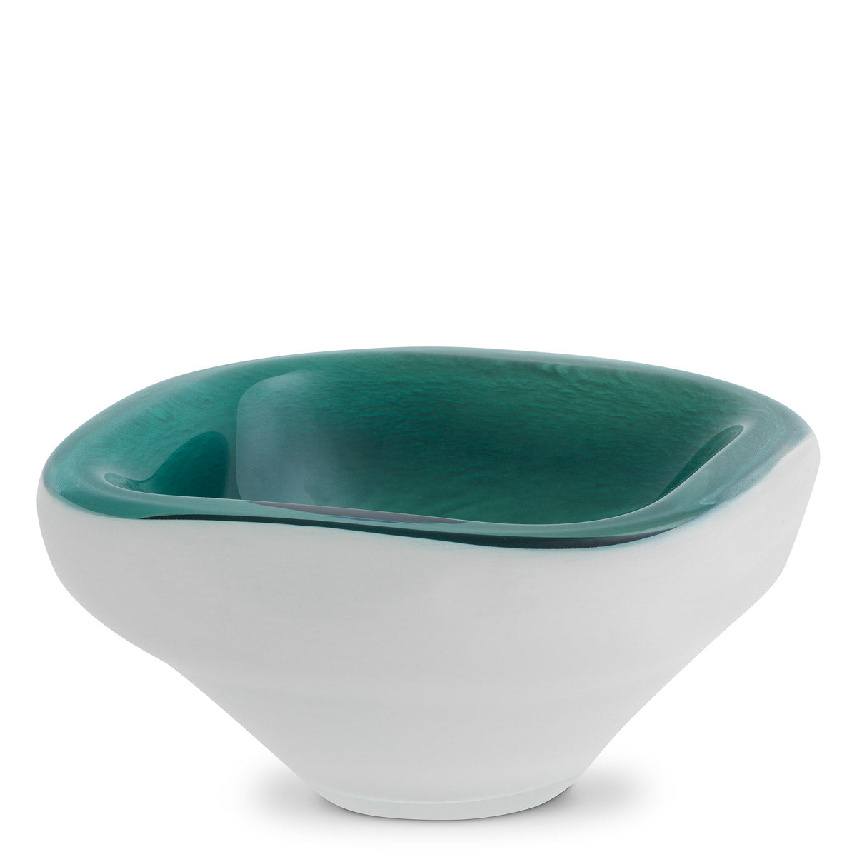 Eichholtz Bowl Aureum — Dark Green, White, Hand Blown Glass hero image (Image 1)
