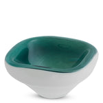 Bowl Aureum by Eichholtz in a styled setting — Dark Green, White, Hand Blown Glass (Image 4)