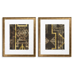 Print Trellis Pattern by Ethan Harper I set of 2 Antique golden wooden frame | clear glass Accessories 120718 2