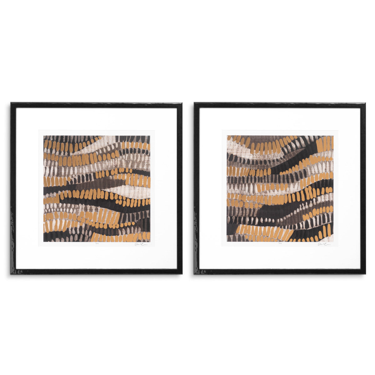 Print Metallic Undulation by June Erica Vess set 2 Black wooden frame | clear glass Accessories 120721 2