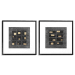 Print Black Squares by Michael Willett set of 2 Black wooden frame | clear glass Accessories 120722 2