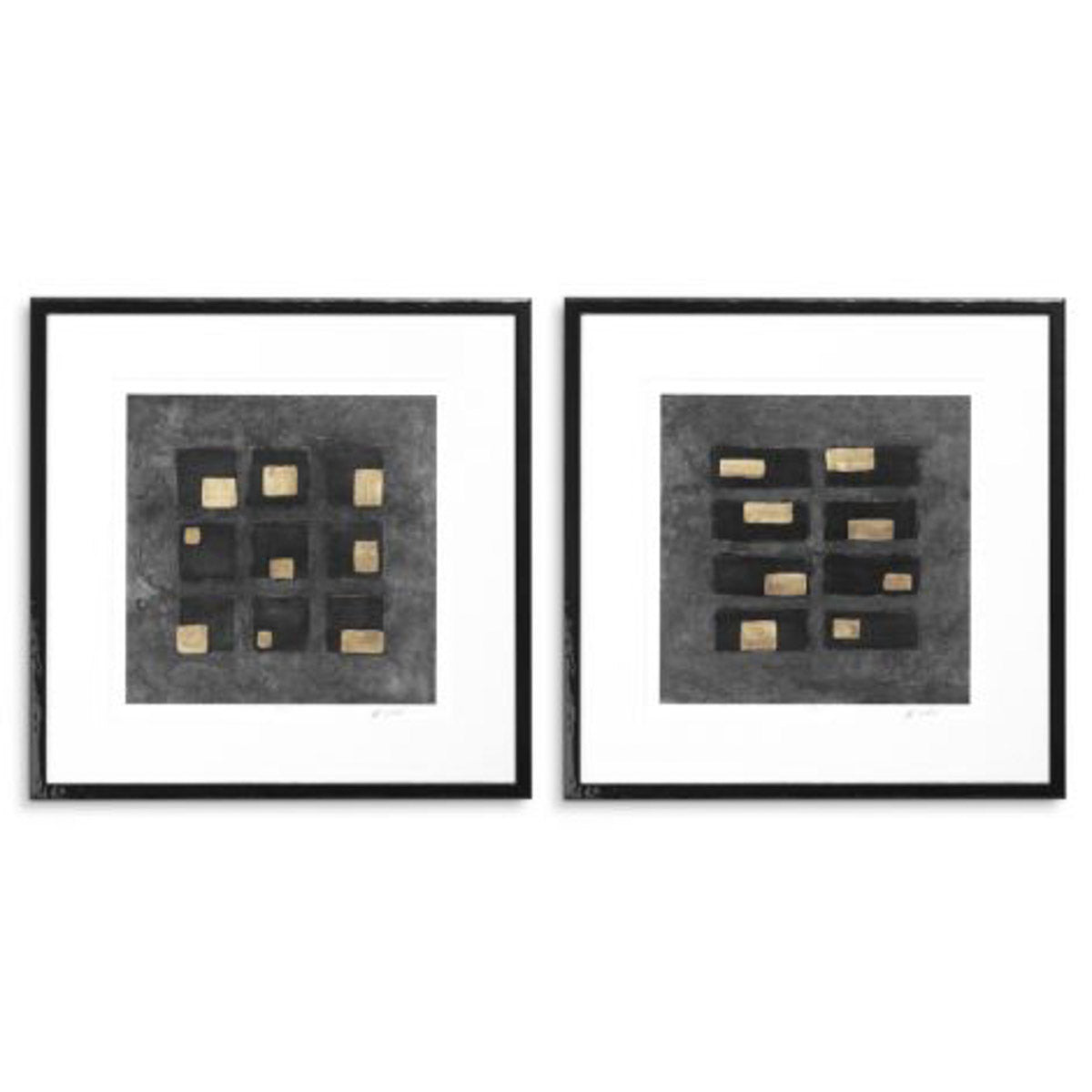 Print Black Squares by Michael Willett set of 2 Black wooden frame | clear glass Accessories 120722 9