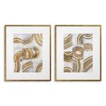 Print Refined Catena by Michael Willett set of 2 Antique golden wooden frame | clear glass Accessories 120723 2