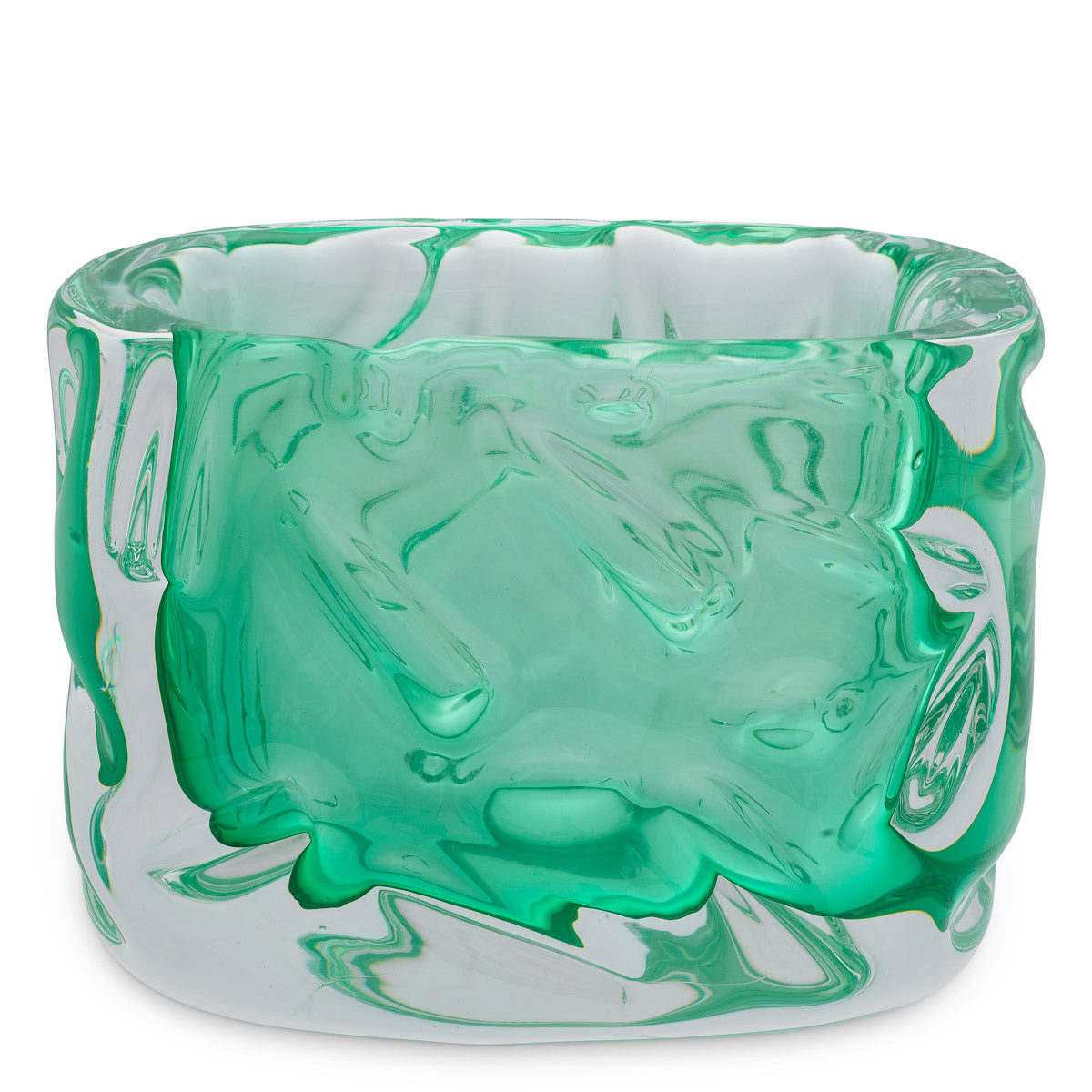 Close-up of Bowl Avoir highlighting Glass and Green, Hand Blown Glass (Image 2)