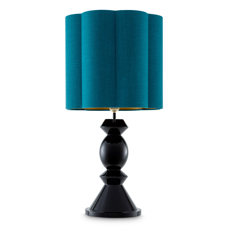 Eichholtz Table Lamp Dionne — Piano Black, Turquoise Shade hero image (Image 1)