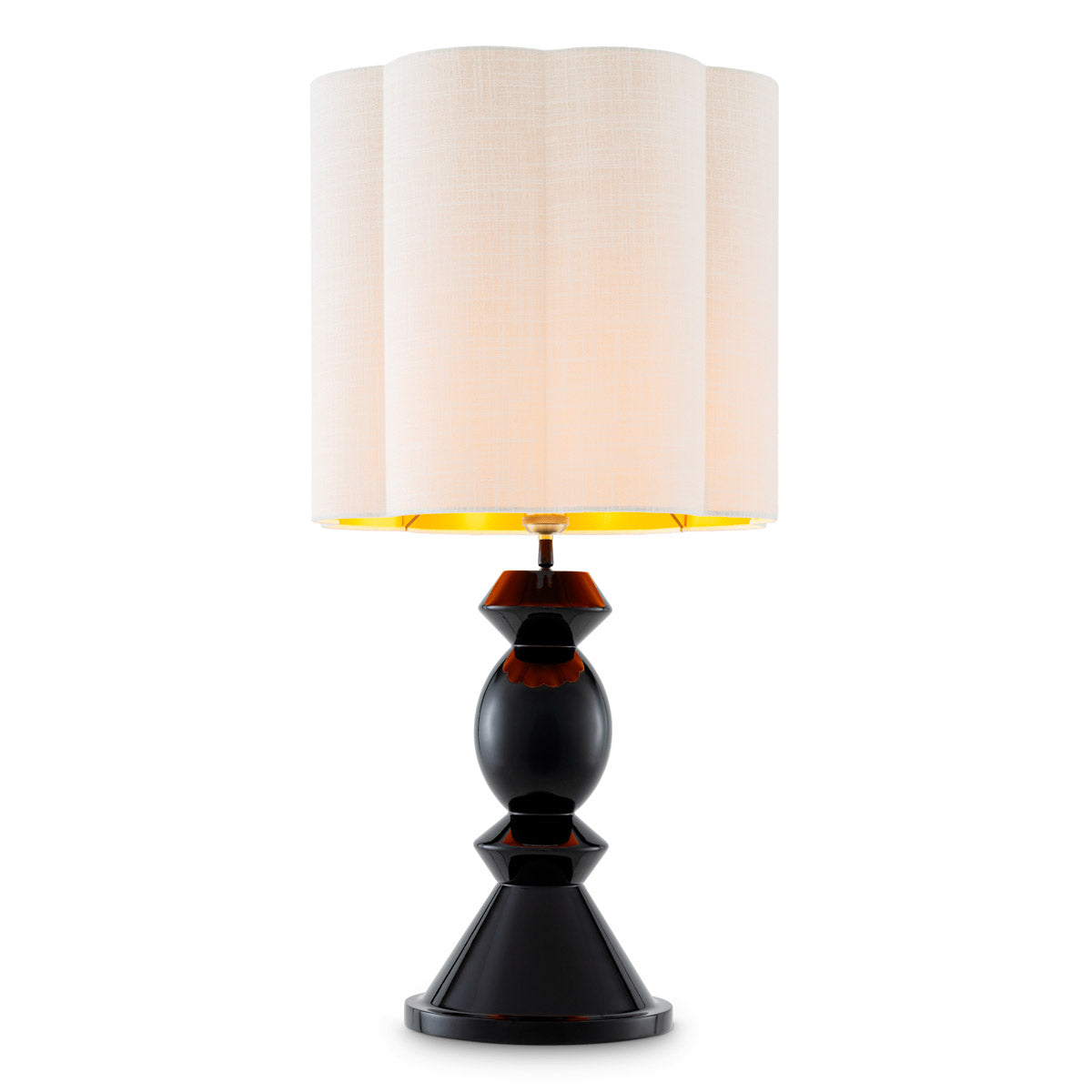 Eichholtz Table Lamp Dionne — Piano Black, White Shade hero image (Image 1)