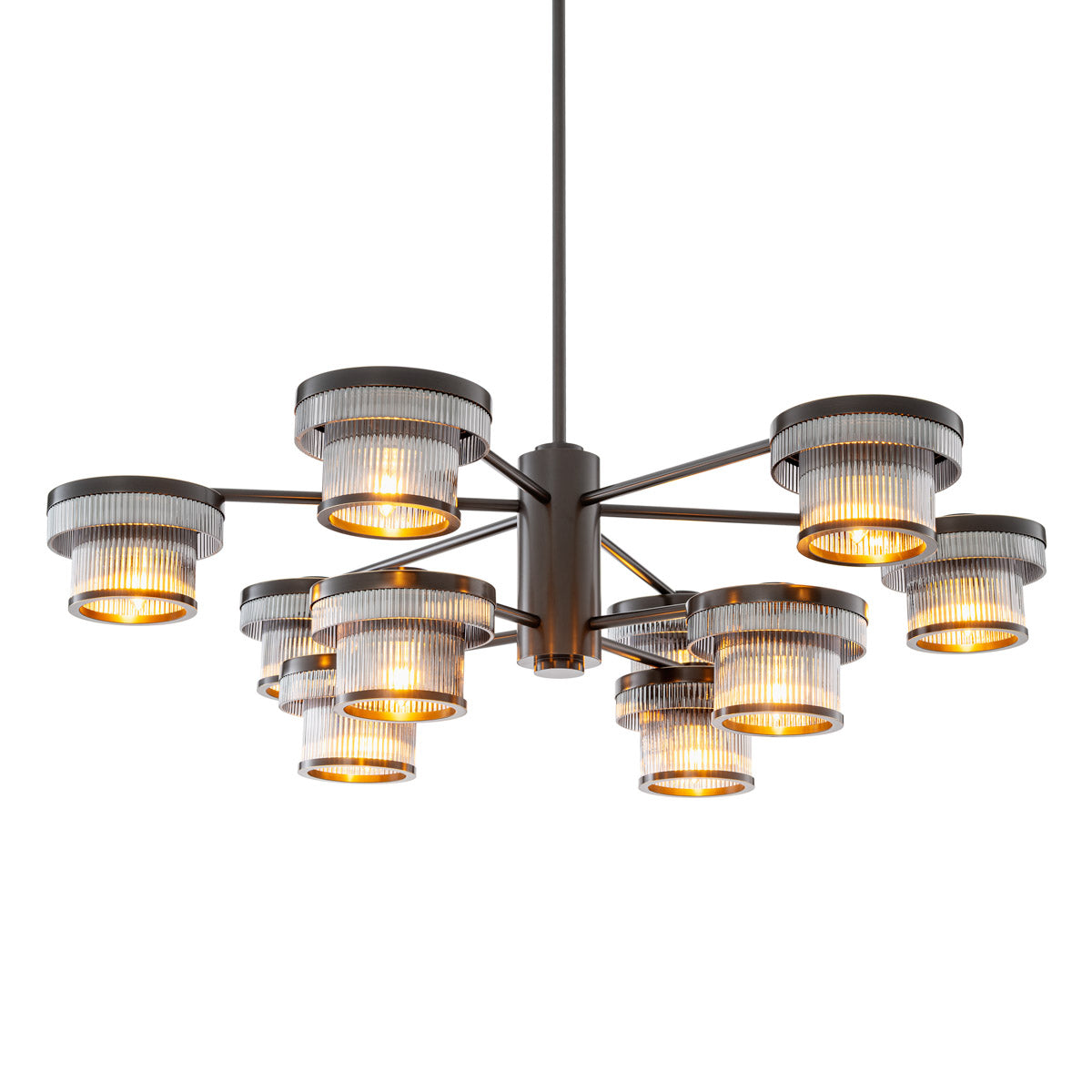 Chandelier Andromeda by Eichholtz in a styled setting — Bronze Highlight, Smoke Glass (Image 4)