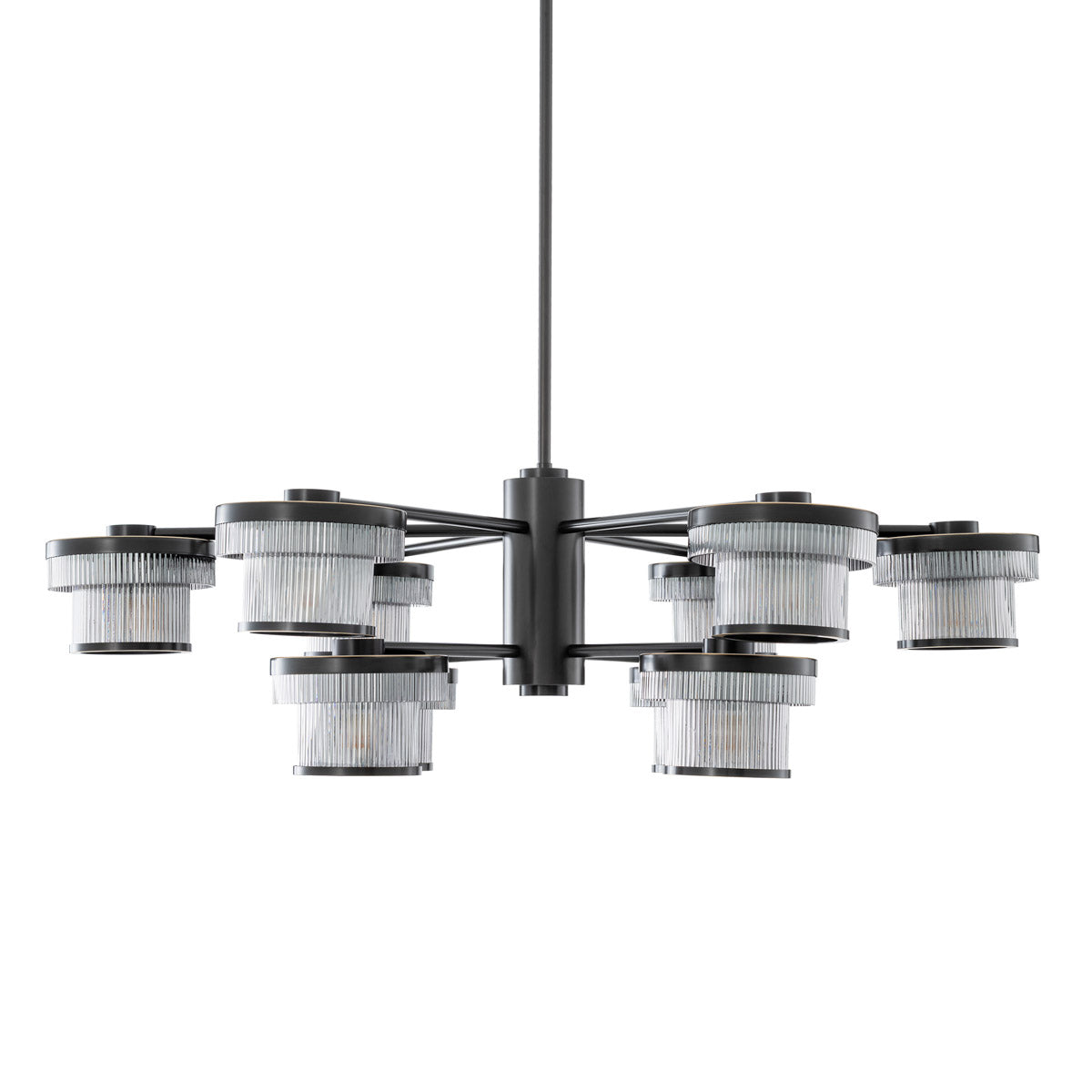 Alternate perspective of Chandelier Andromeda — Bronze Highlight, Smoke Glass finish (Image 6)